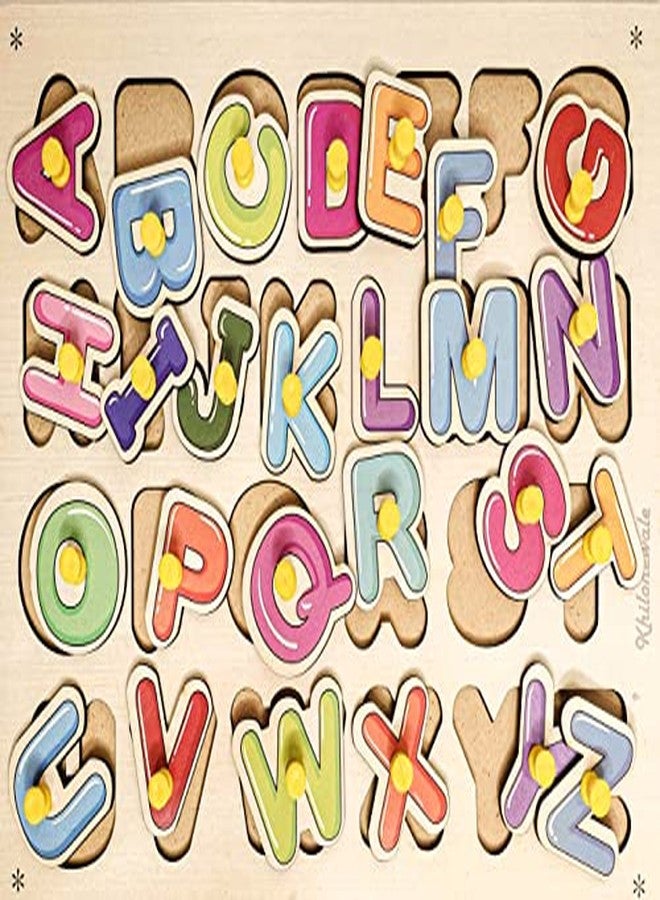 Khilonewale Kid's - Wooden Capital English A-Z Alphabets | Color Learning Educational Puzzle Board for Kids | Montessori Educational Learning Toy - Image 4